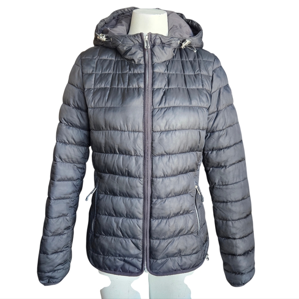 Napapijri Womens Black Hooded Puffer Jacket Sz Small Winter Outdoor Hiking